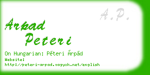 arpad peteri business card